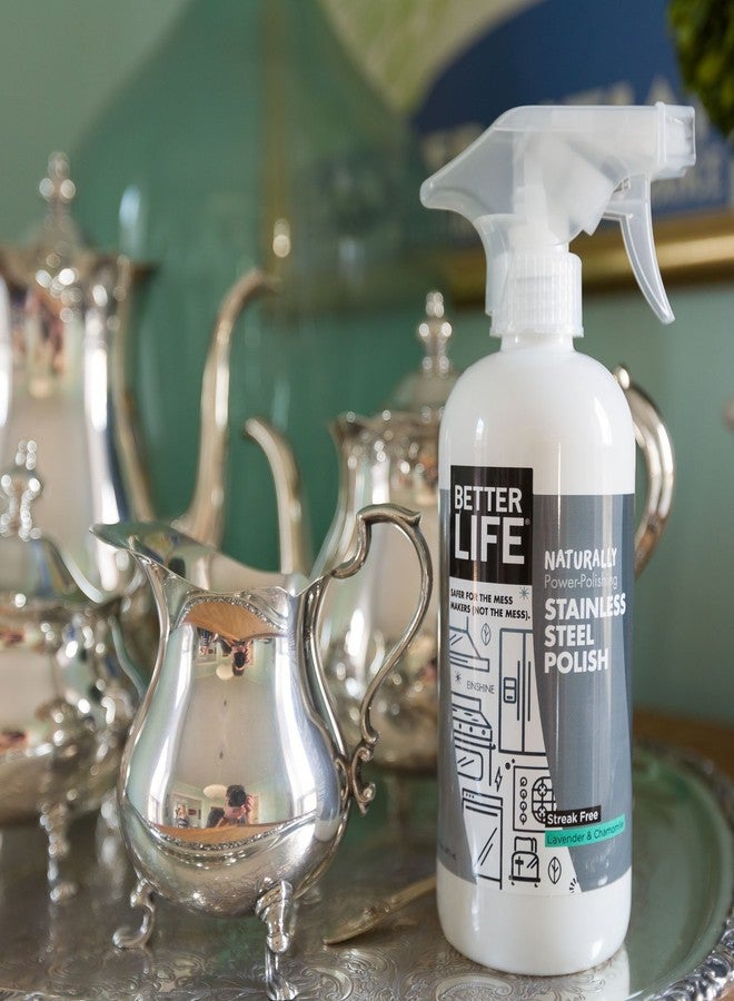 BETTER LIFE Stainless Steel Cleaner - 2 Pack 16 oz Streak-Free Stainless Steel Polish for Kitchen Sinks, Stoves, Metal Appliance, Refrigerator - Removes Grease & Water Stains - Chamomile-Lavender - Image 3